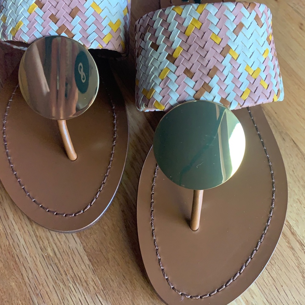 NWT Tory Burch Patos Disk Sandal in Neutral Woven 8 - Picture 8 of 12